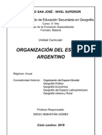 Organización Del Espacio Argentino: Carrera: Profesorado de Educación Secundaria en Geografía