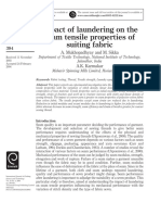 Impact of Laundering On The Seam Tensile Properties of Suiting Fabric