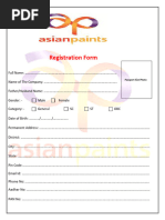 Asian Paints Registration Form.