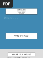 Lecture 2 (Verb Tense, Parts of Speech, Articles)