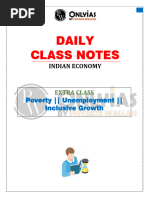 Indian Economy - Poverty, Unemployment and Inclusive Growth - Daily Class Notes