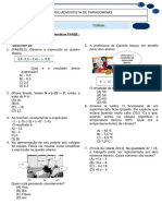 Atividade PAAEB 6° Ano