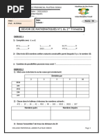 Compo Fin de Trimestre Nov 2023 Maths 6ieme Collège Provincial by Tehua