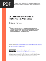 Goldaraz, Mariana (2016) - La Criminalización de La Protesta en Argentina