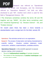 M1 - Introduction To or and Graphical Soln. To LPP