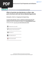 Effect of Particle Size Distribution On Filter Cake Pore Structure and Coal Slurry Dewatering Process