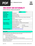 MBA Energy and Sustainability