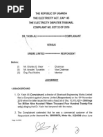 DR Yasin Ali V UMEME Limited (EDT COMPLAINT 32 of 2019) 2024 UGEDT 2 (19 March 2024)