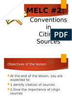 Conventions in Citing Sources