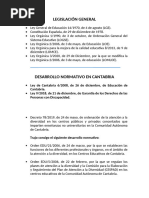 Legislación General y Cantabria