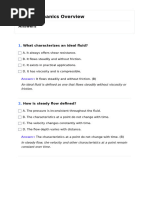 Fluid Mechanics Overview Answers