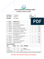 Federal University Birnin Kebbi: Student'S Result Sheet