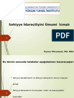 L1-Səhiyyə İdarəçiliyi Ümumi İcmalı