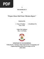 Prepare House Hold Water Filtration Report