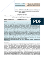 Management Staff Adoption of Data Security Management Techniques For Fraud Prevention in Tertiary Educational Institutions in Bauchi State, Nigeria