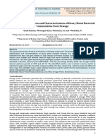 Isolation, Identification and Characterization of Heavy Metal Bacterial Communities From Sewage