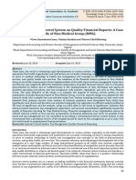 Impact of Internal Control System On Quality Financial Reports: A Case Study of Nisa Medical Group (NMG)