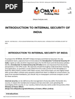 Introduction To Internal Security of India - ONLYIAS - Nothing Else - UPSC IAS EXAM PREPARATION