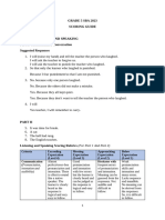 Grade 5 Sba 2023 Scoring Guide Section A Task 1: Listening and Speaking Part 1: Contextualized Conversation Suggested Responses