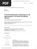 A Territorialização Camponesa e Do Agronegócio No Norte de Minas Gerais