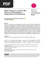 What Theory Is and Can Be Forms of Theorizing in O