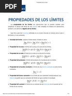 Propiedades de Los Límites