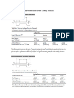 Die Casting Tolerance Standard