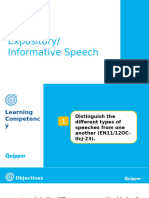 Oral Communication Grade 11 Unit 9 Lesson 2 Expository Informative Speech