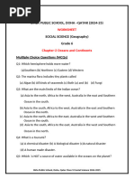 WORKSHEET - Grade 6 - Chapter 2-Oceans and Continents