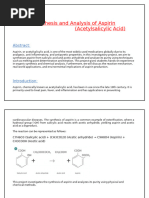 Synthesis and Analysis of Aspirin