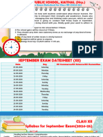 September Exam Datesheet For Class XII (2024-25)