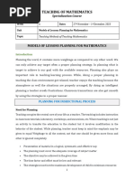 6.1 - Models of Mathematics Lessons Planning