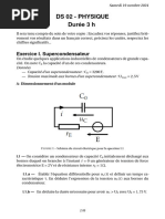 Ds 02 - Physique Durée 3 H: Exercice I. Supercondensateur