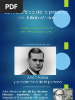 La Metafísica de La Persona de Julián Marías