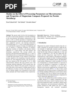 Studies On The Effect of Processing Parameters On Microstructure and Properties of Magnesium Compacts Prepared Via Powder Metallurgy