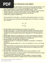 Errors in Elementary Linear Algebra