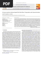 H2S Gas Sensitive Indium Doped ZnO Thin