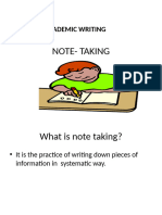 Note Taking - Lecture Notes