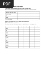 Questionnaire For Research