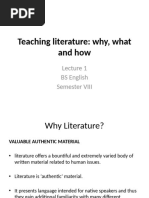 Teaching Literature: Why, What and How: BS English Semester VIII