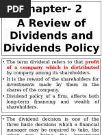 FM II, Chapter 2, A Review of Dividends and Dividends Policy