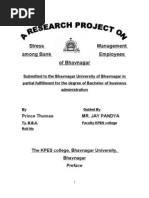 Project of Stress Management Among Bank Employees