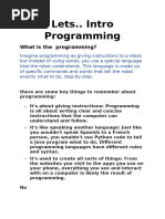 Intro Programming