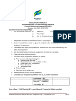 Financial Statement Analysis Questions