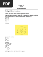 Exercise No. 9.1 Multiple Choice Questions:: Chapter - 9 Circles