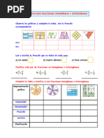 Ficha Sobre Fracciones Homogéneas y Heterogéneas.