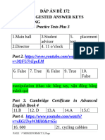 ANSWER KEY ĐỀ ĐỀ XUẤT 172