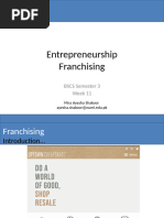 Entrepreneurship Franchising: BSCS Semester 3 Week 11