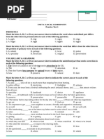 G9 Practice Test 1 Unit 1