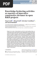 R D Management - 2023 - Larif - Knowledge Brokering Activities As Enactors of Innovative Constructive Deviance in Open R D